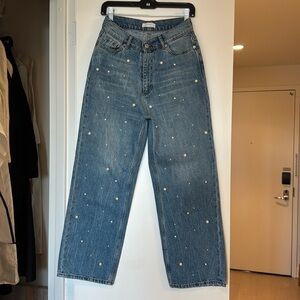 Zara jeans- premium denim collection with pearls- Size 6 = EU 38